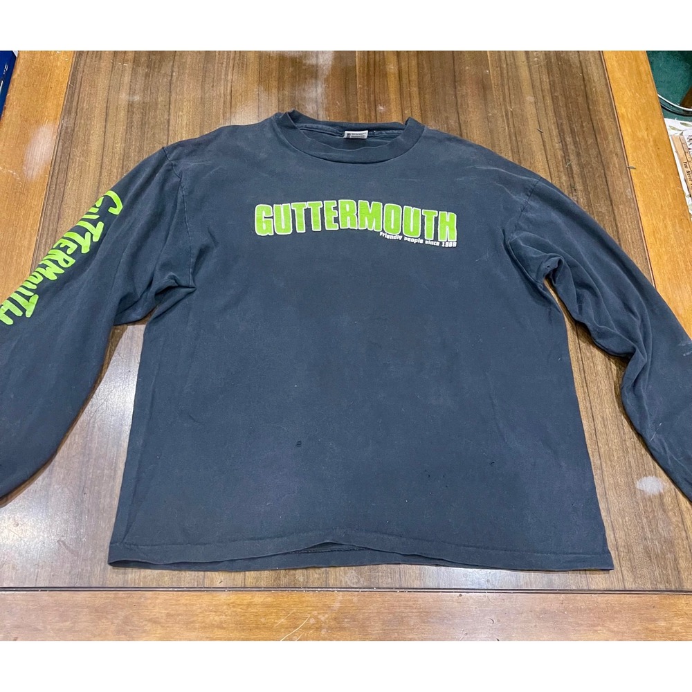 Vintage 90's Guttermouth Rare Long Sleeve T-Shirt Punk Rock Anvil XL Distressed